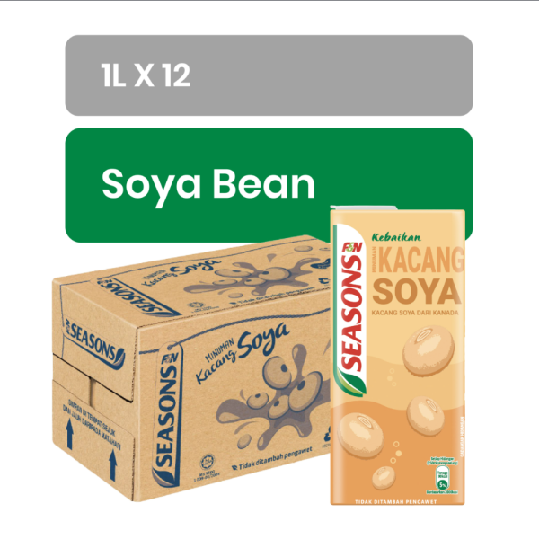 F&N Seasons Soya Bean Drink 1-Liter Tetra Pak