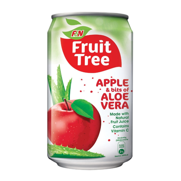 F&N Fruit Tree Apple Drink with Aloe Vera Bits 300ml Can