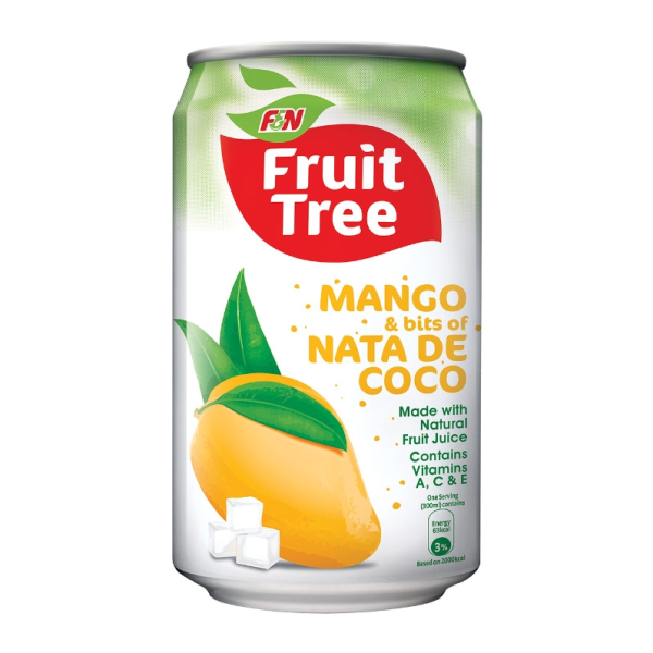 F&N Fruit Tree Mango Drink with Nata De Coco 300ml Can