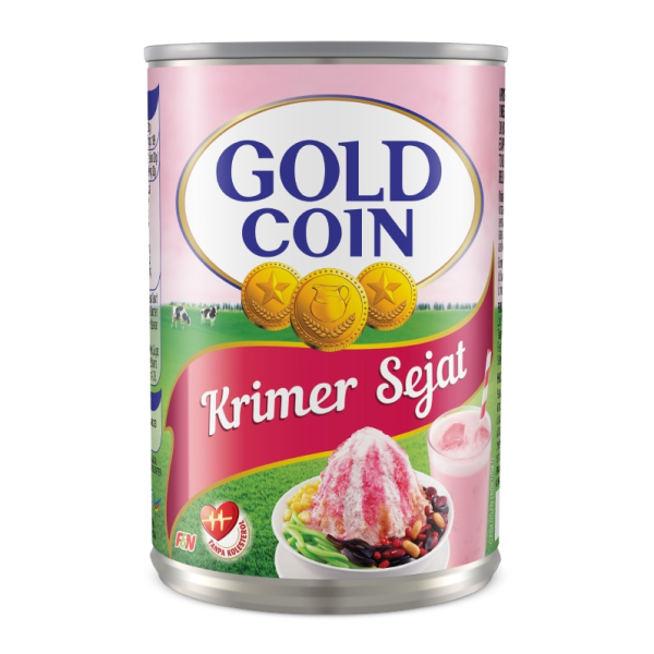 F&N Gold Coin Evaporated Creamer 390g Tin