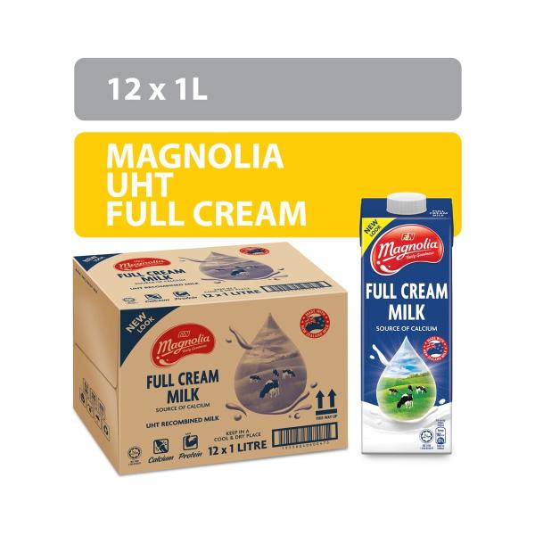 F&N Magnolia UHT Full Cream Milk 1-Liter Tetra Pak